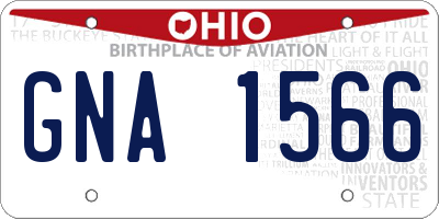 OH license plate GNA1566