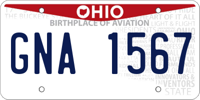 OH license plate GNA1567