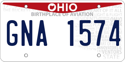OH license plate GNA1574