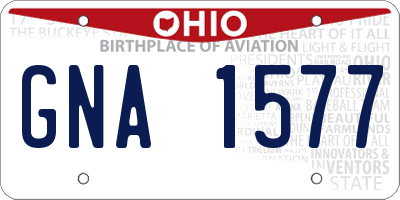 OH license plate GNA1577