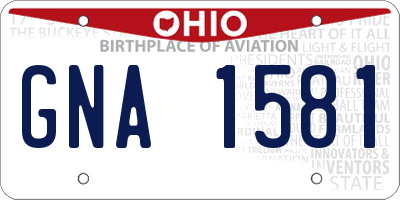 OH license plate GNA1581