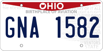 OH license plate GNA1582