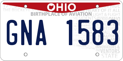 OH license plate GNA1583