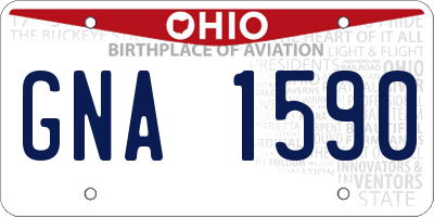 OH license plate GNA1590