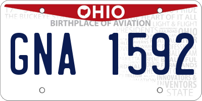 OH license plate GNA1592