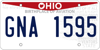 OH license plate GNA1595