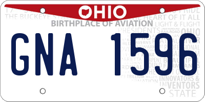 OH license plate GNA1596