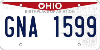 OH license plate GNA1599