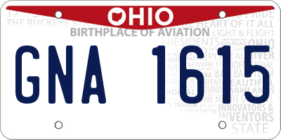 OH license plate GNA1615