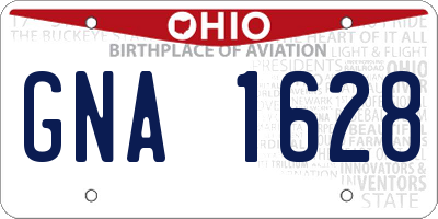 OH license plate GNA1628