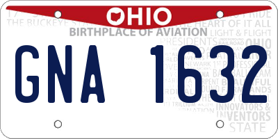 OH license plate GNA1632