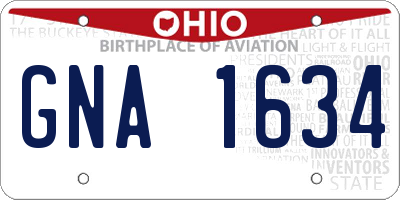 OH license plate GNA1634