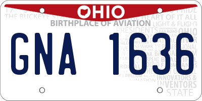 OH license plate GNA1636