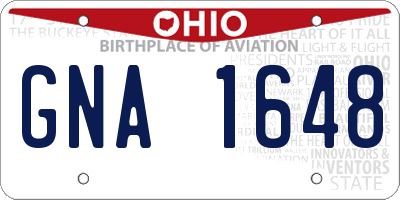 OH license plate GNA1648