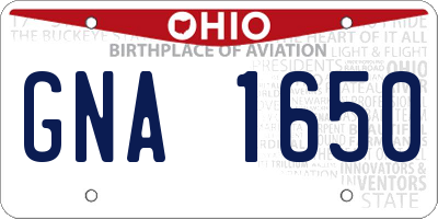 OH license plate GNA1650