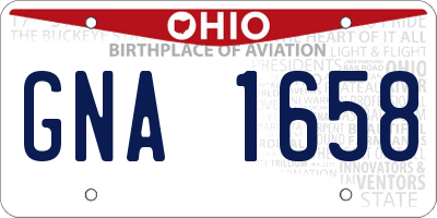 OH license plate GNA1658