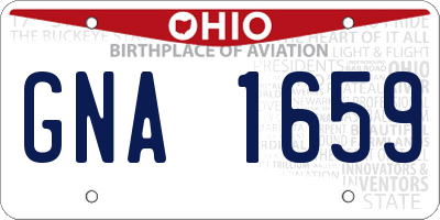 OH license plate GNA1659