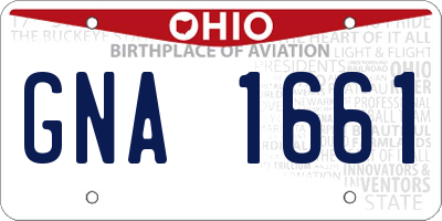 OH license plate GNA1661