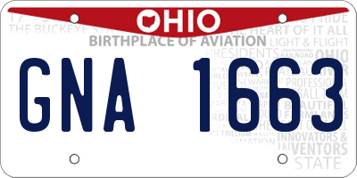 OH license plate GNA1663