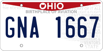 OH license plate GNA1667