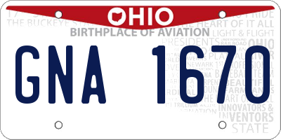 OH license plate GNA1670
