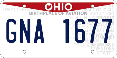 OH license plate GNA1677