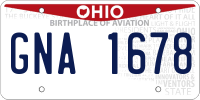 OH license plate GNA1678