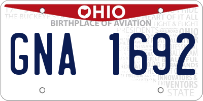 OH license plate GNA1692