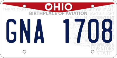 OH license plate GNA1708