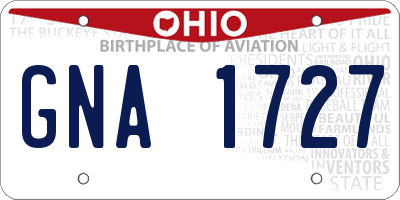 OH license plate GNA1727