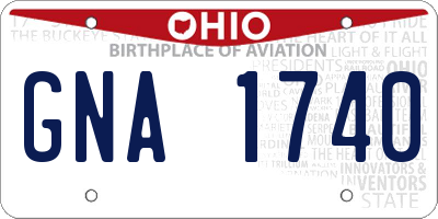 OH license plate GNA1740