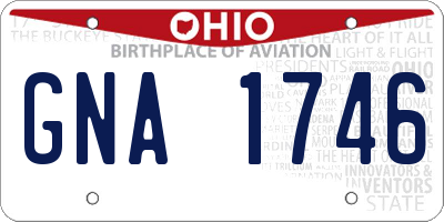 OH license plate GNA1746