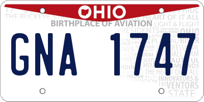 OH license plate GNA1747