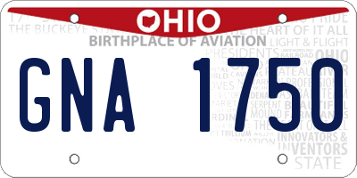 OH license plate GNA1750