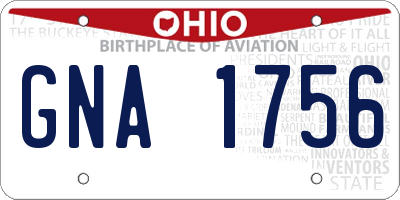 OH license plate GNA1756