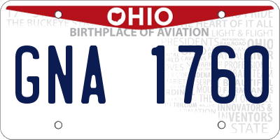 OH license plate GNA1760