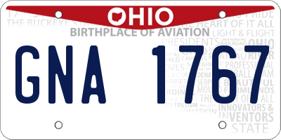OH license plate GNA1767