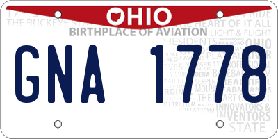 OH license plate GNA1778