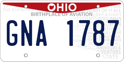 OH license plate GNA1787