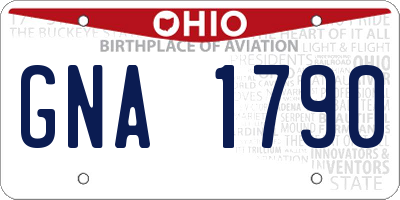 OH license plate GNA1790
