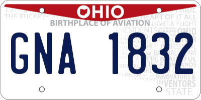 OH license plate GNA1832