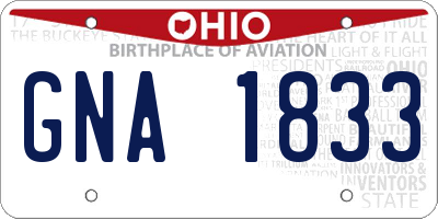 OH license plate GNA1833