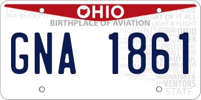 OH license plate GNA1861