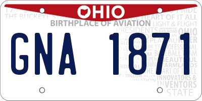 OH license plate GNA1871
