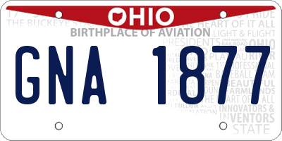 OH license plate GNA1877