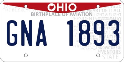 OH license plate GNA1893
