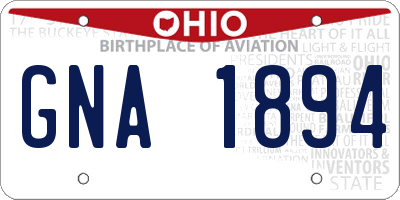 OH license plate GNA1894