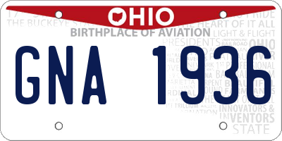 OH license plate GNA1936