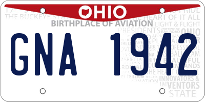 OH license plate GNA1942