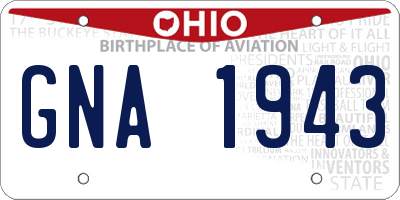 OH license plate GNA1943